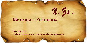 Neumeyer Zsigmond névjegykártya